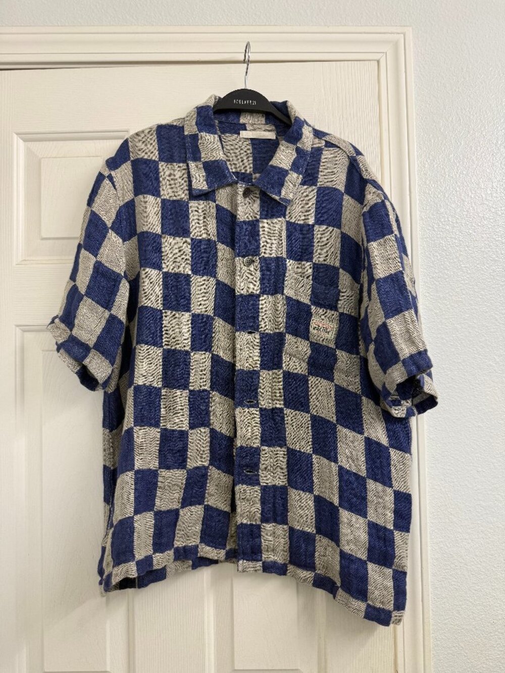 Stussy x Our Legacy Blue Checkered Button-Up Shirt Size M